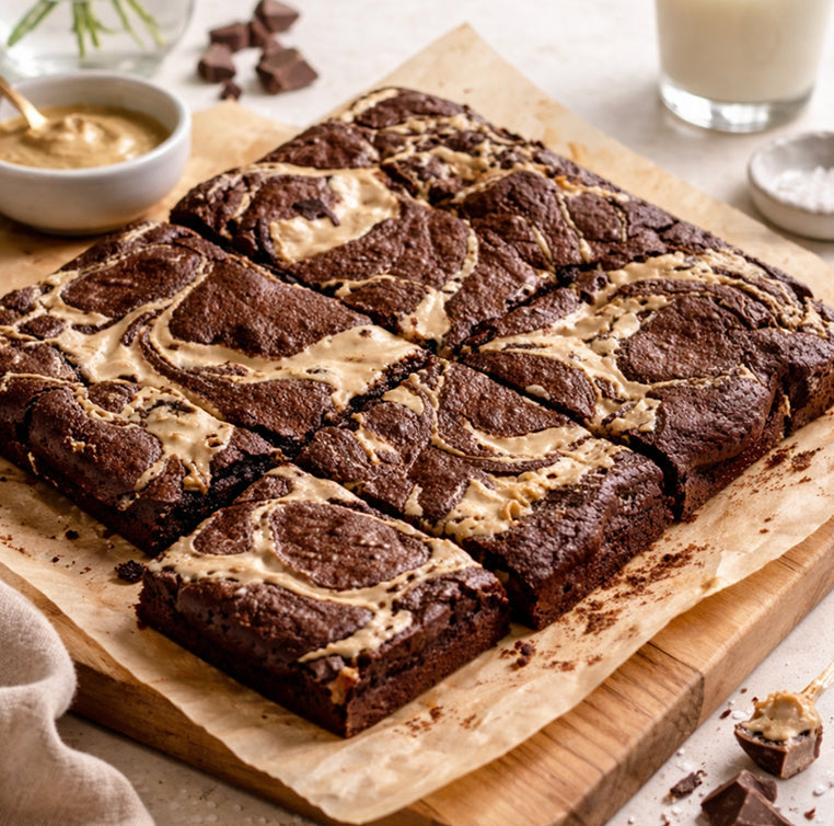 Hallava Tahini–Halva Brownies